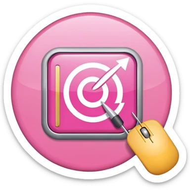 online booking icon (pink) + mouse pointer sticker