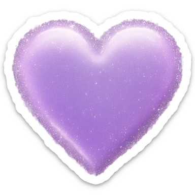Lilac heart with sparkles   sticker
