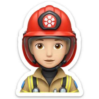 helmeted responder character sticker