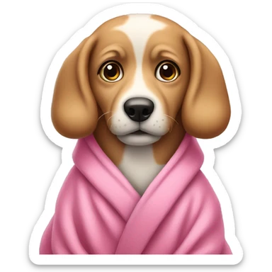 Stuffy Dog wearing pink robe sticker