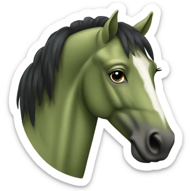 Olive green horse sticker