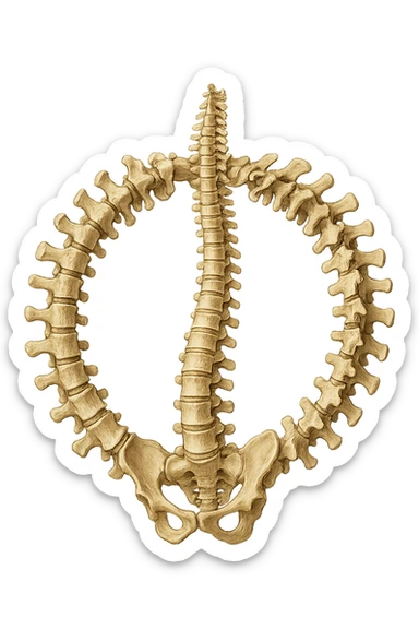SPINA DORSALE ANATOMICA UMANA REALISTICA CHIUSA A CERCHIO sticker