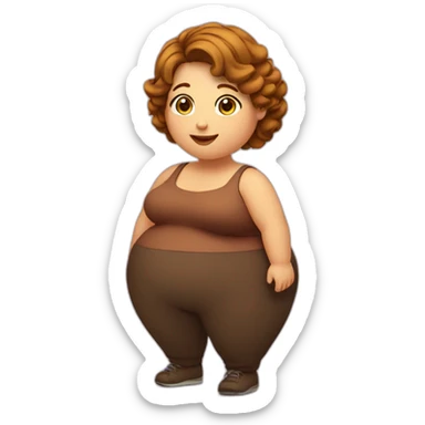 obese-woman-big-belly-cheveux-marron sticker