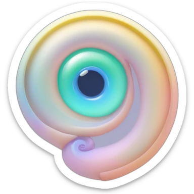 Spirale translucide et irisée aux tons pastels. sticker