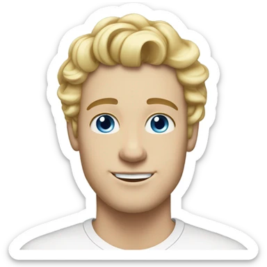 3/4 profile light curl blonde 30yo man blue eyed pale skin sticker