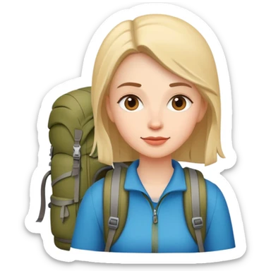 woman with hiking backpack sticker