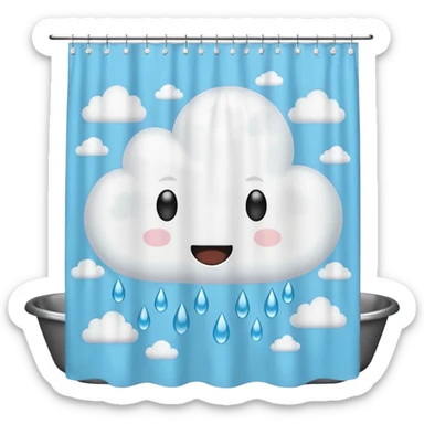 cloud shower curtain sticker