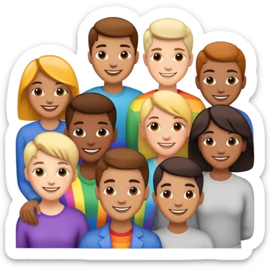 LGBTQ people together sticker