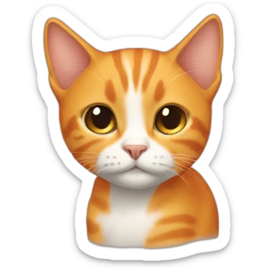Very small orange cat with skinny face sticker