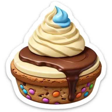 Crumble cookie arcoíris de Nutella y chocolate con un helado de vanilla encima
 sticker