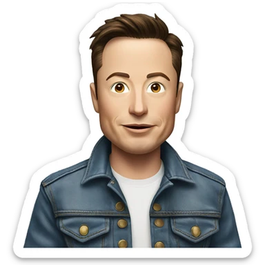 Elon musk wearing jean jacket sticker