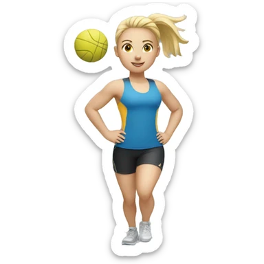 Big Blond girl doing sport sticker