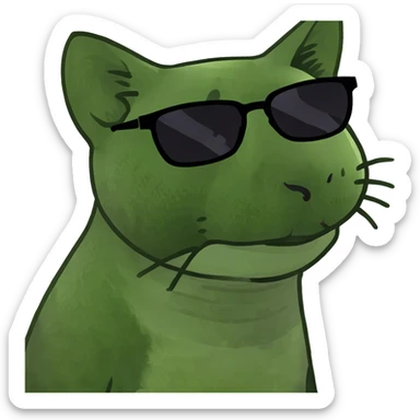 Cat smirking while in sunglasses sticker