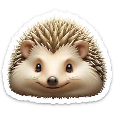 Beautiful and Majestic Hedgehog Portrait Emoji, Head and body resting in serene repose with a gentle, content smile, showcasing a delicately spiky yet soft body with eyes gently closed in peaceful slumber, Simplified yet exquisitely endearing features, highly detailed, glowing with a soft, drowsy forest light, high shine, relaxed and utterly enchanting, stylized with an air of timeless woodland majesty, soft glowing outline, capturing the essence of a beautiful and majestic hedgehog that embodies the serene charm of nature! sticker