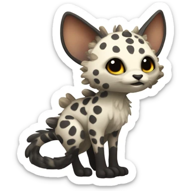 Modern Feral Rare Fantasy Vernid-Trico-species by LiLaiRa, random markings, tufted tail, tufted ears, full body sticker