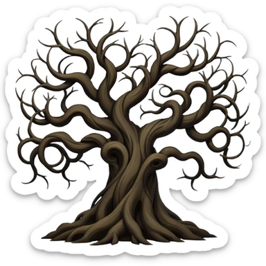 dark old deep tangled trees  sticker