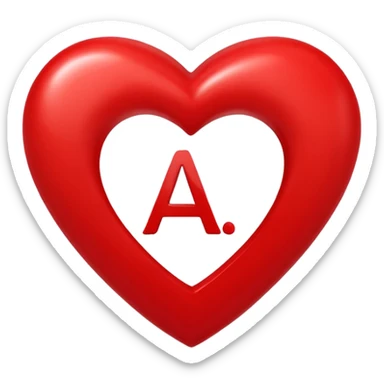 a love heart literally saying A+S in it sticker