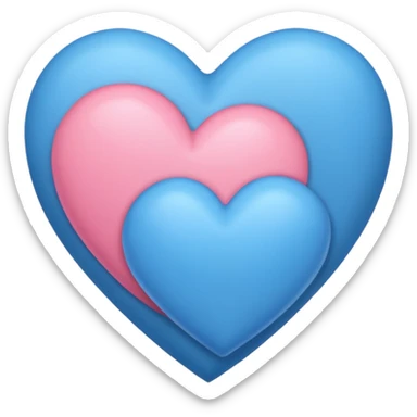 Corazón con colores azul & rosado combinado  sticker