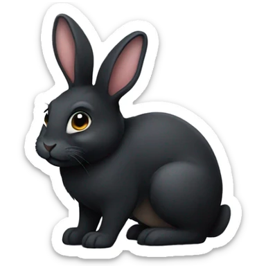 black bunny sticker