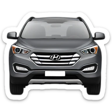 Comic drawing of Hyundai Santa Fe year 2013 dark grey sticker