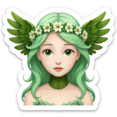 Queen of flowers – Floral crown, green wings
























 sticker