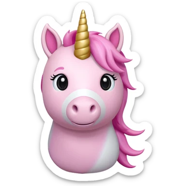 pink unicorn toy facing camera sticker