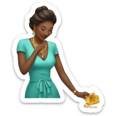 elegant jewelry creator at work sticker