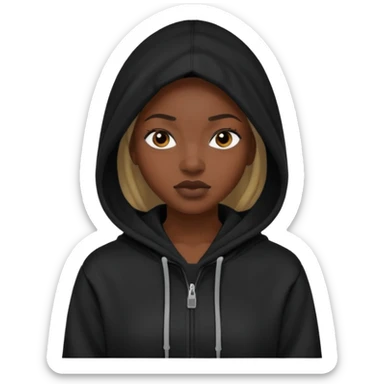 Hooded Street Walker black woman  sticker