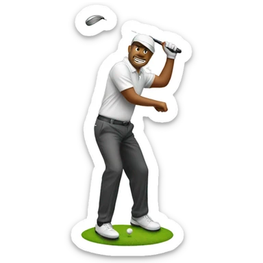 Golfer swinging a club sticker