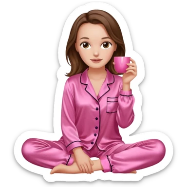 ultra k quality leighton meester pink silk pyjamas  sticker