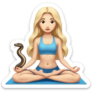 A girl doing yoga with a co sticker
