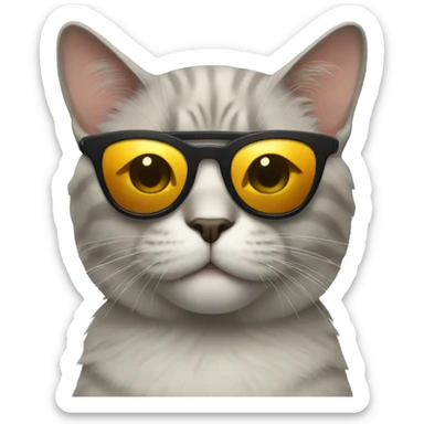 Cat with sunglasses sticker