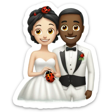 Married couple and a ladybug  sticker