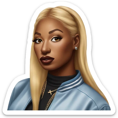 Rapper Megan Thee Stallion Super Realist Portrait sticker