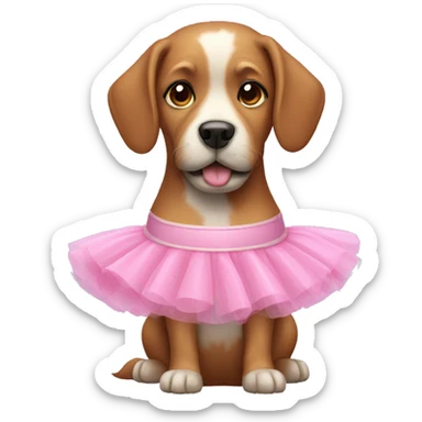 Dog wearing a pink tutu  sticker