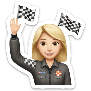 SONO UN DIRETTORE DI GARA AUTO E SBANDIERO CON LA BANDIERA A SCACCHI PUOI GENERARE MENTRE SBANDIERO AUTO   E LE AUTO? sticker