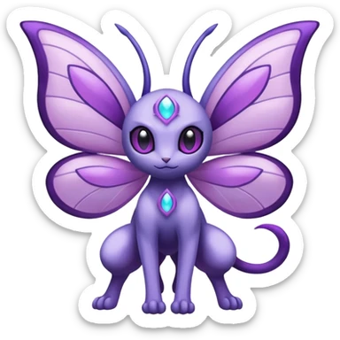 Butterfree-Lunala-Espeon-Fakémon-hybrid-creature (full body)  sticker