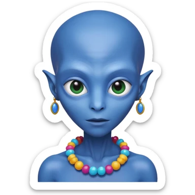 alien living in desert, colorful, accessories, just face  sticker