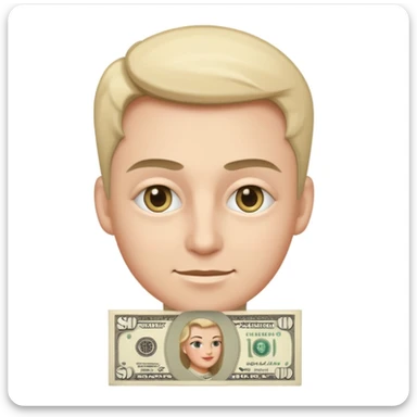 emoji with a snobby smrik with money eyes sticker