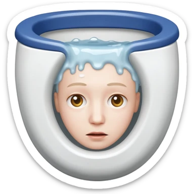 Head in a toilet sticker