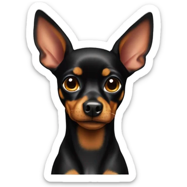 Black and tan min pin dog sticker
