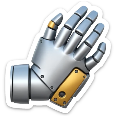 rear view of robot metal fist sticker
