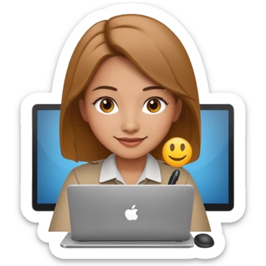 girl seo specialist on pc sticker