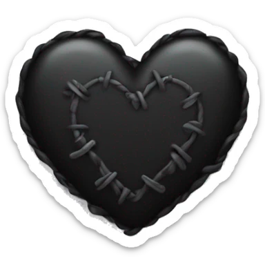 black heart with stitches on it sticker