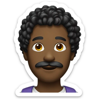 black men with twist hair with black moustache sticker