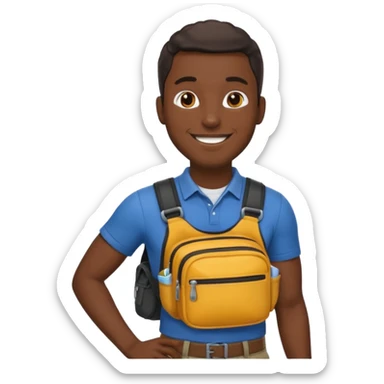 black man with waist bags sticker