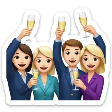 cheers and shouting happiness sticker