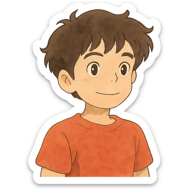 boy with slightly wavy hair sticker