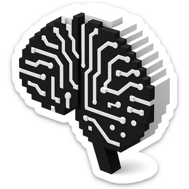 Make it voxel and bnw sticker