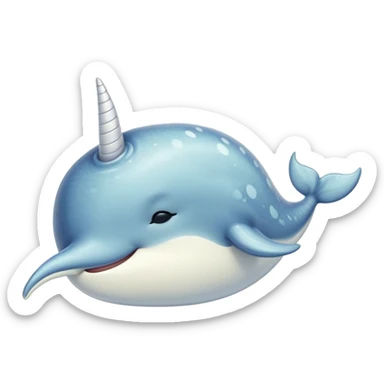 Meme-Worthy Cute Sleeping Narwhal Portrait Emoji, Head resting peacefully with a contented smile, showcasing a streamlined, mottled body with a softly spiraled ivory tusk and eyes gently closed in serene slumber, Simplified yet adorably endearing features, highly detailed, glowing with a soft, drowsy arctic light, high shine, relaxed and utterly lovable, stylized with an air of playful laziness, soft glowing outline, capturing the essence of a sleeping narwhal that feels destined to become the next viral icon of adorable rest! sticker